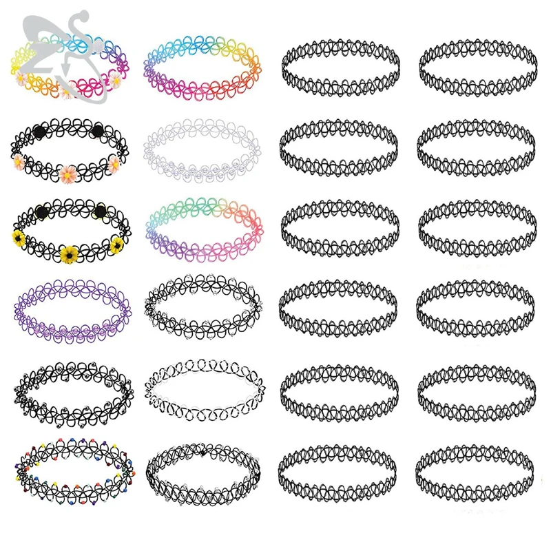 Stretch Tattoo Choker Set
