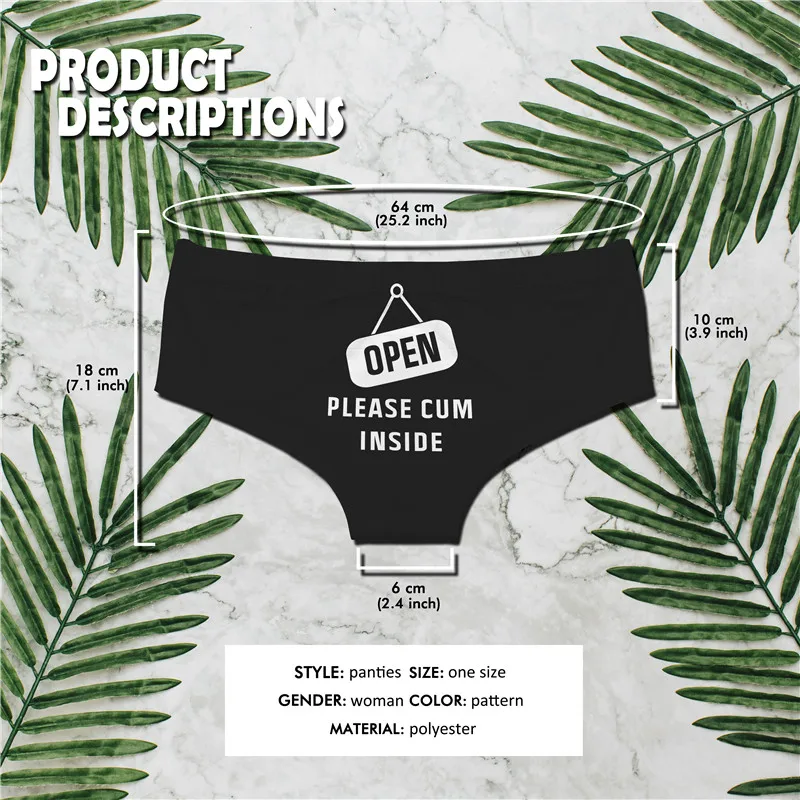 DeanFire OPEN Funny Print Super Soft Low Rise Women's Novelty Panties Underwear Sexy Briefs Thongs Gifts