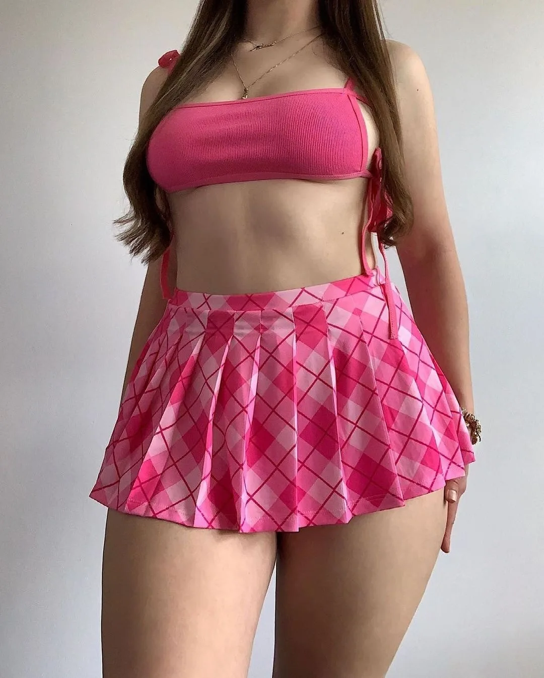 Y2k Pink Pleated Skirt Female Cute Aesthetic Woman High Waist Plaid Skirt Harajuku E Girl Mini Skirts Harajuku 2023 Summer New