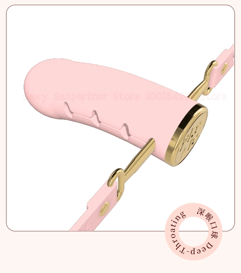 Bondage Deep Throat Mouth Plug Leather Adjusting Mouth Ball Simulation Dildo Bdsm Mouth Gag Sex Toys Flirt Sex Tools For Female