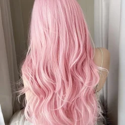 30Inch Pretty Pink Synthetic Wigs with Bang Long Natural Wavy Hair Wig for Women Daily Use Cosplay Drag Queen Heat Resistant other cb5feb1b7314637725a2e7: Pink