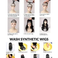 22Inch Pinky Light Purple Synthetic Wigs With Bang Long Natural Straight Hair Wig for Women Daily Use Cosplay Heat Resistant other cb5feb1b7314637725a2e7: Purple 
