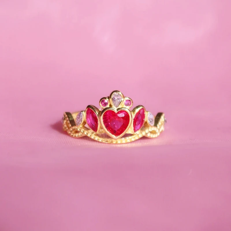 School Blair Crown Ring,Princess Charm, Jewelry For Woman Girl Wedding Party Accessories, Gold Plated, Adjustable Ring, Gift School Blair Crown Ring,Princess Charm, Jewelry For Woman Girl Wedding Party Accessories, Gold Plated, Adjustable Ring, Gift