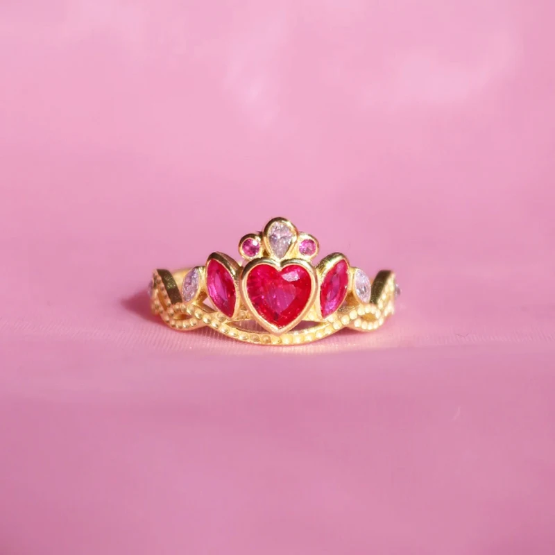 School Blair Crown Ring,Princess Charm, Jewelry For Woman Girl Wedding Party Accessories, Gold Plated, Adjustable Ring, Gift other a4a426b9b388f11a2667f5: R0010-Gold|R0010-Sliver