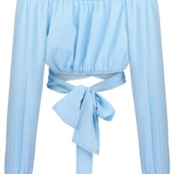 Women Elegant Off Shoulder Print Blouse Sexy Lace Up Bow Backless Slim Shirt Casual Long Sleeve Chic Crop Top Streetwear Tunic other cb5feb1b7314637725a2e7: Print Blue|Print White|Butterfly|Blue|Orange|white