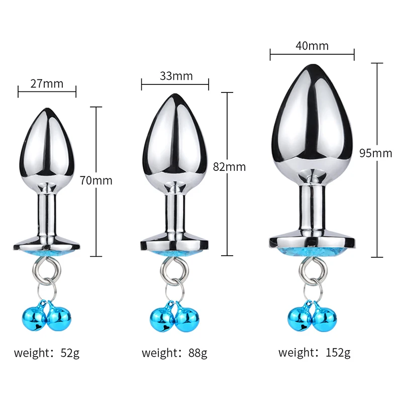 Crystal Heart Buttplug Stainless Steel Leash Chain Anal Plug Bells Pendant Prostate Massager SM Erotic Sex Toys For Women Men Crystal Heart Buttplug Stainless Steel Leash Chain Anal Plug Bells Pendant Prostate Massager SM Erotic Sex Toys For Women Men