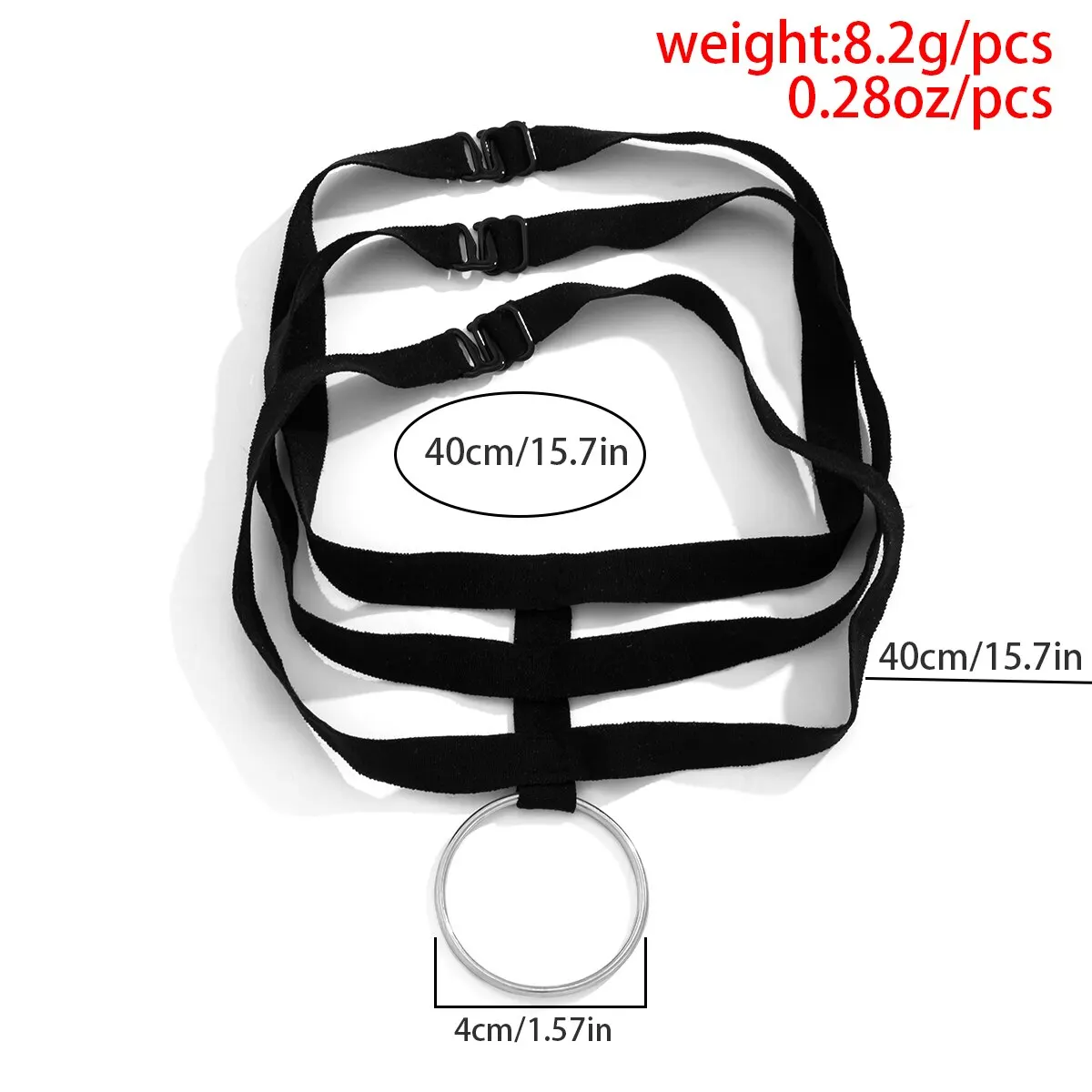 Gothic Black Elastic Band Short Chain Necklace for Women Collar Vintage Big Circle Pendant Choker Halloween Accessories Jewelry