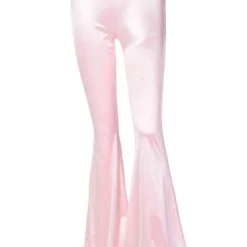 Party Pink Long Pants Faux Fur Fluffy Satin Women Flare Pants High Waist Bell Trousers Bodycon Sexy Autumn Winter Bottoms other