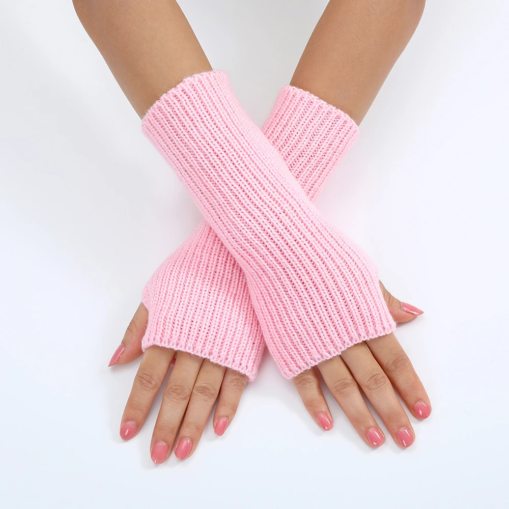 y2k Women Arm Warmers Japanese Harajuku Solid Color Sleeves Goth Knitted Fingerless Gloves Wrist Sleeves Girls Anime Gloves y2k Women Arm Warmers Japanese Harajuku Solid Color Sleeves Goth Knitted Fingerless Gloves Wrist Sleeves Girls Anime Gloves