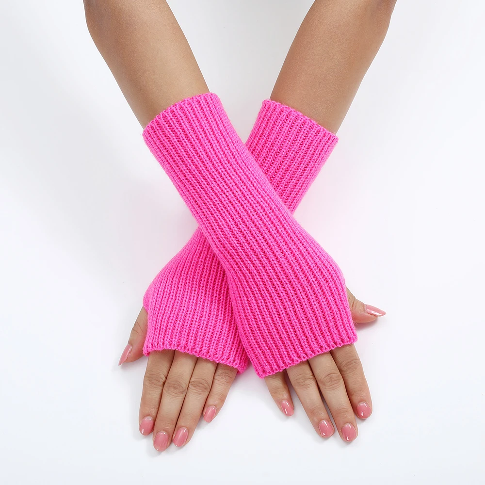 y2k Women Arm Warmers Japanese Harajuku Solid Color Sleeves Goth Knitted Fingerless Gloves Wrist Sleeves Girls Anime Gloves y2k Women Arm Warmers Japanese Harajuku Solid Color Sleeves Goth Knitted Fingerless Gloves Wrist Sleeves Girls Anime Gloves