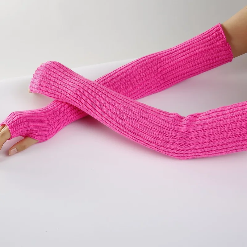 New Long Fingerless Gloves Womens Winter Warmer Knitted Arm Sleeve Fine Casual Soft Girl Goth Clothes Women Punk Gothic Gloves New Long Fingerless Gloves Womens Winter Warmer Knitted Arm Sleeve Fine Casual Soft Girl Goth Clothes Women Punk Gothic Gloves