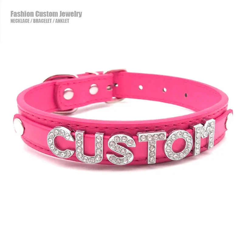 Custom Name Leather Collar