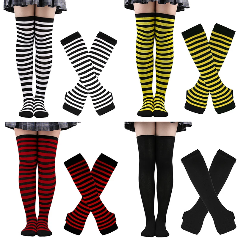 Striped Over-Knee Stockings