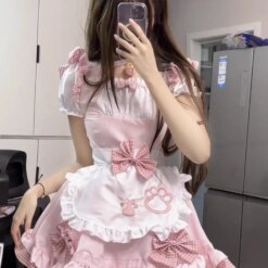 Catgirl Maid Cosplay Costume - Pink with collar, XXXL
