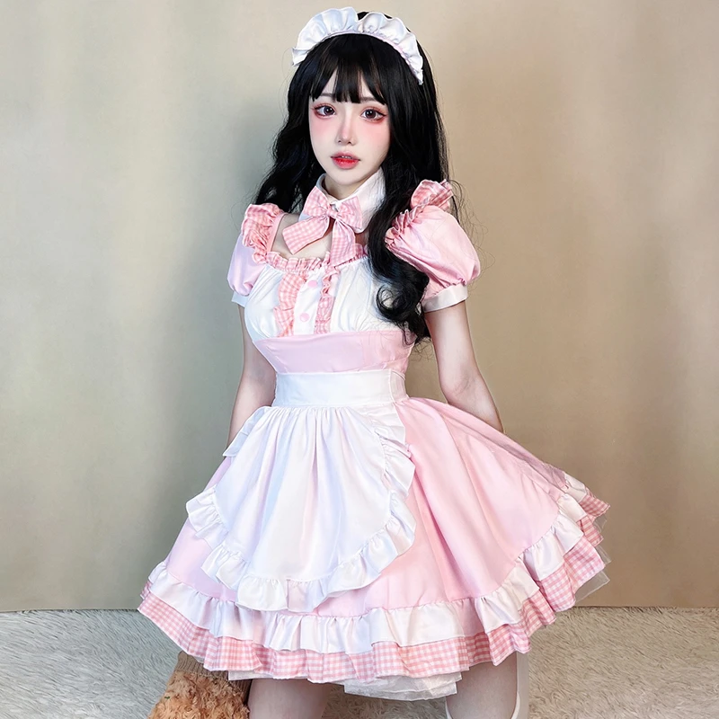 Plaid Maid Costume Dress