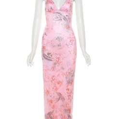 Pink Embroidered Slip Dress - Image 5