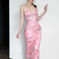Pink Embroidered Slip Dress