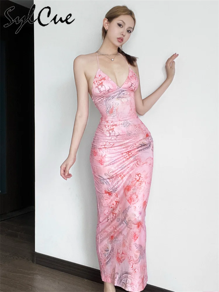 Pink Embroidered Slip Dress