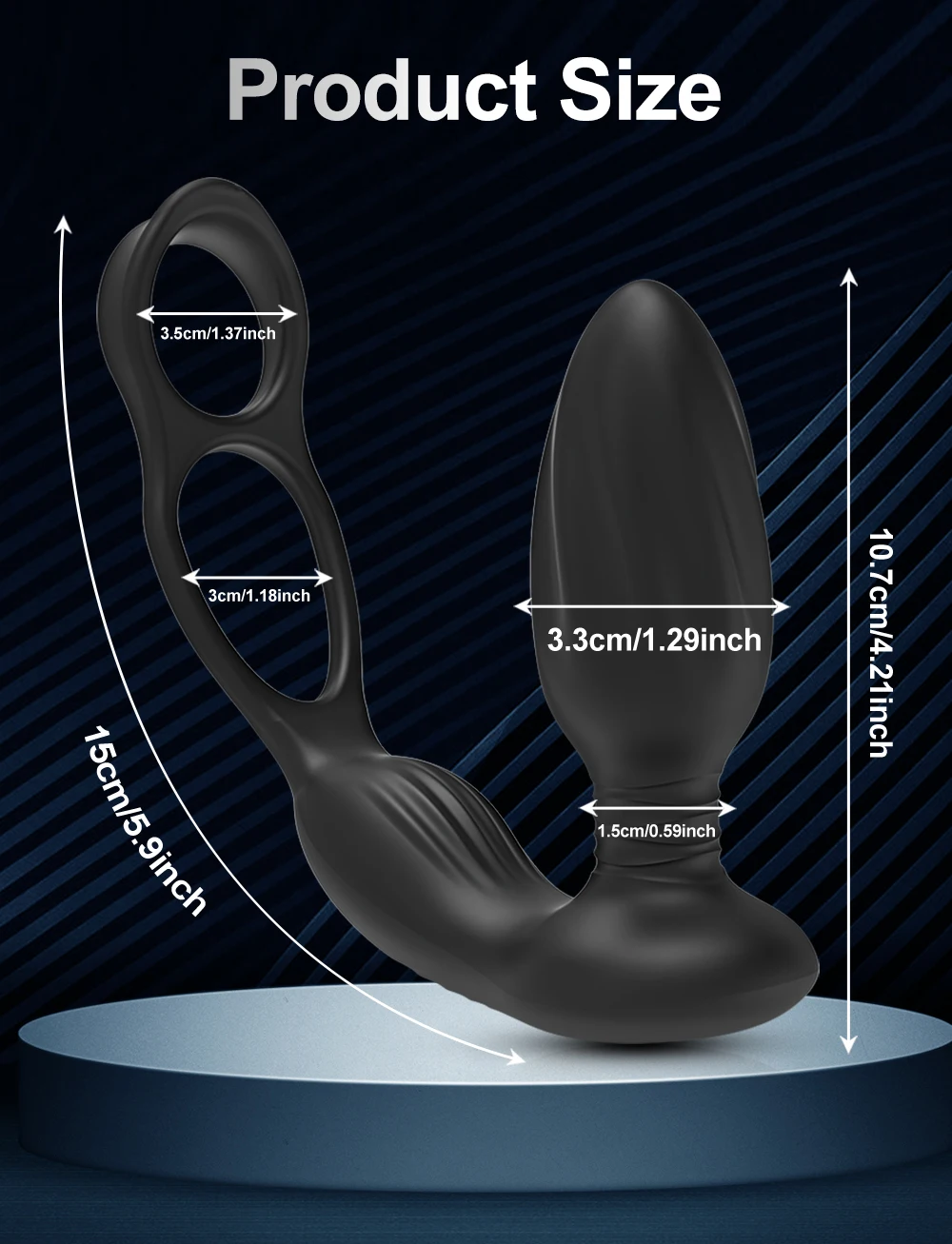 Male Prostate Massage Vibrator Double Ring Anal Plug Vibrator Silicone Delay Ejaculation Male Masturbator Adult Sex Toys for Men