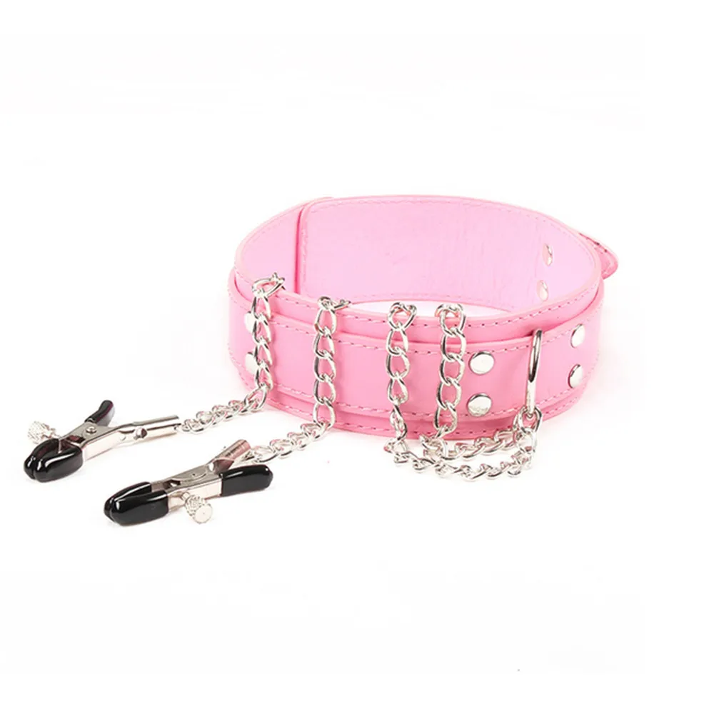 BDSM Bondage Restraint Equipment Metal Chain Nipple Clamp Neck Collar Handcuffs Adult Erotic Sex Toys For Woman Men Couples Game BDSM Bondage Restraint Equipment Metal Chain Nipple Clamp Neck Collar Handcuffs Adult Erotic Sex Toys For Woman Men Couples Game