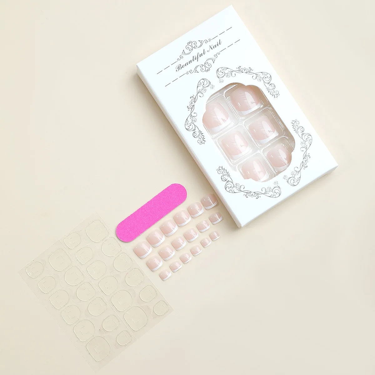 French False Toe Nails White Edge Design Ins Simple Artificial Toe Nails Patch Wearable Removable Korean Press on Toenails 24pcs French False Toe Nails White Edge Design Ins Simple Artificial Toe Nails Patch Wearable Removable Korean Press on Toenails 24pcs