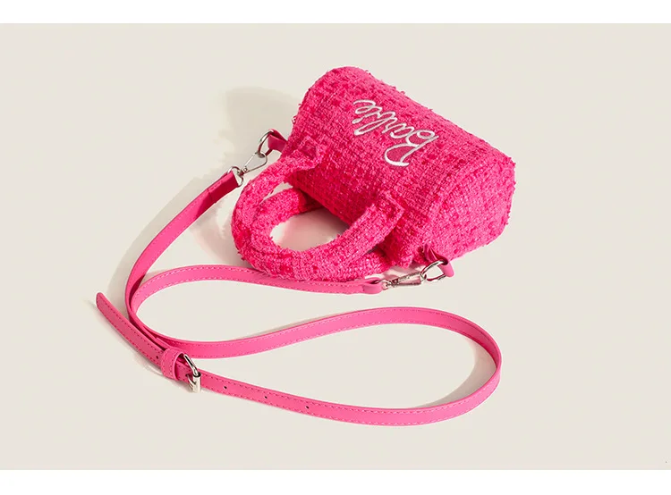 Barbie Shoulder Bag for Girls Advanced Sense Simple Design Portable Lipstick Key Change Storage Mini Pillow Bag Crossbody Bag Barbie Shoulder Bag for Girls Advanced Sense Simple Design Portable Lipstick Key Change Storage Mini Pillow Bag Crossbody Bag