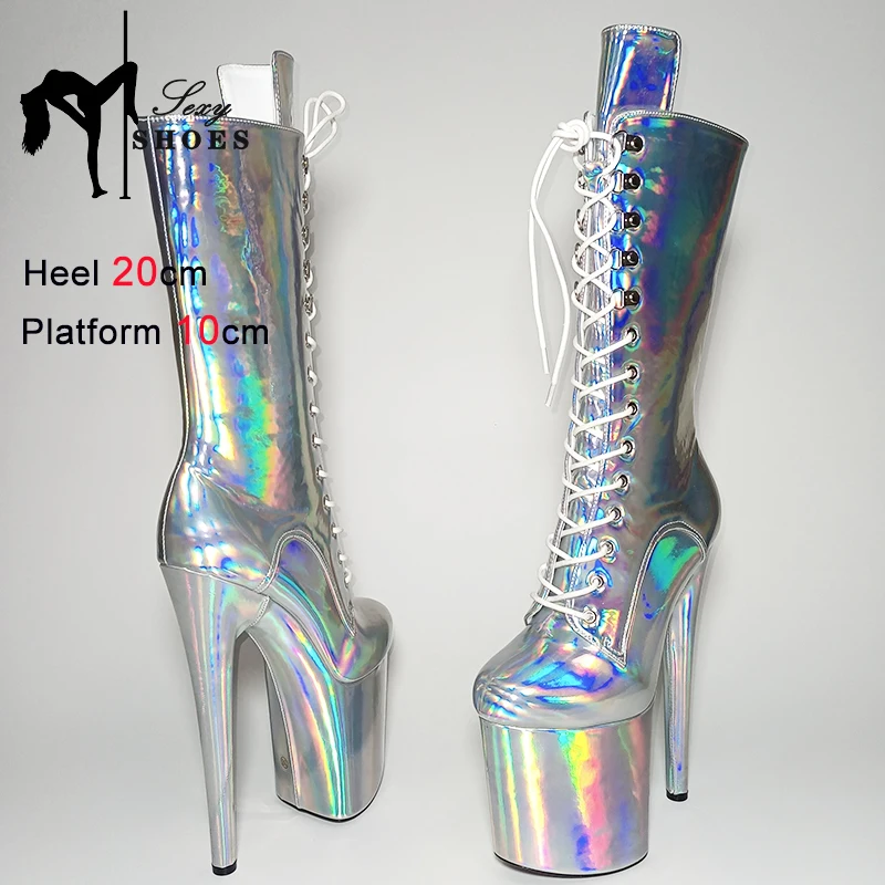 Laser Red Platform Boots - Image 3