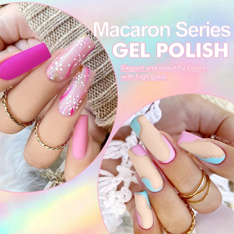 LILYCUTE 7ml Spring Macaron Colors Gel Nail Polish Candy Peach Pink Purple Trendy Semi Permanent All For Manicure Nail Art Gel