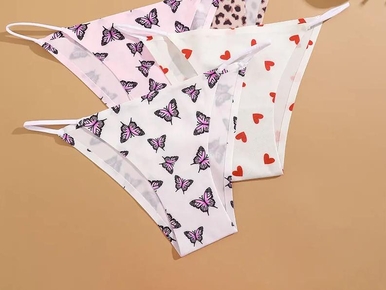 FINETOO 7Pcs Leopard Print Briefs Ice Silk Underwear For Women Panties Low Waist Brazilian Pants Sexy Breathable Seamless Thong