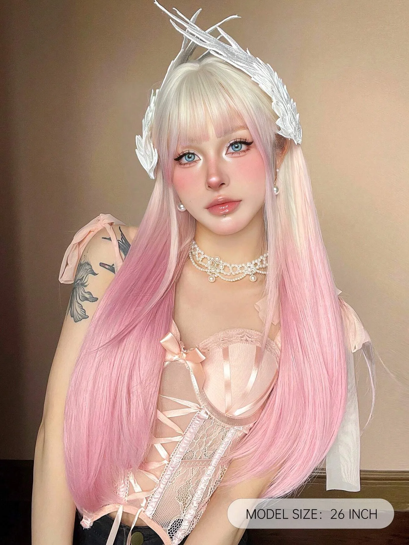 Pink Blonde Ombre Wig - Image 3