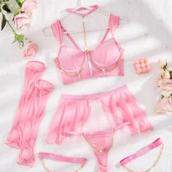 Bubblegum Girl Lingerie Set - Pink, XL