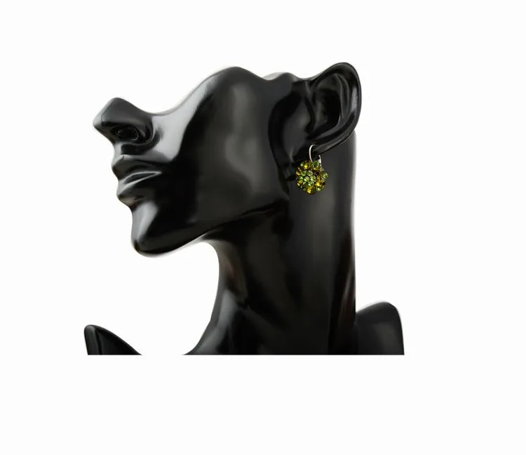 Clip-On Floral Crystal Rhinestone Earrings Clip-On Floral Crystal Rhinestone Earrings