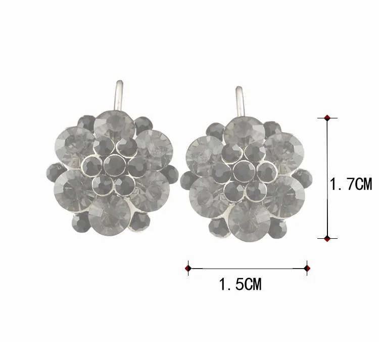 Clip-On Floral Crystal Rhinestone Earrings Clip-On Floral Crystal Rhinestone Earrings