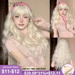 Platinum Blonde Curly Wig
