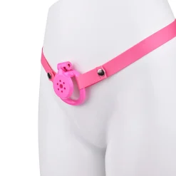 Strapon Flat Chastity Cage - FRRK-3216-pink-PU3