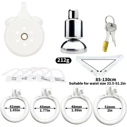 Strapon Flat Chastity Cage - FRRK-3216A-white-PU3
