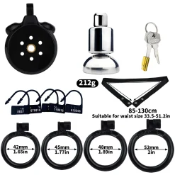 Strapon Flat Chastity Cage - FRRK-3216A-black-PU3