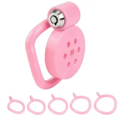 Pink Bird Chastity Cage Set - Pink cage