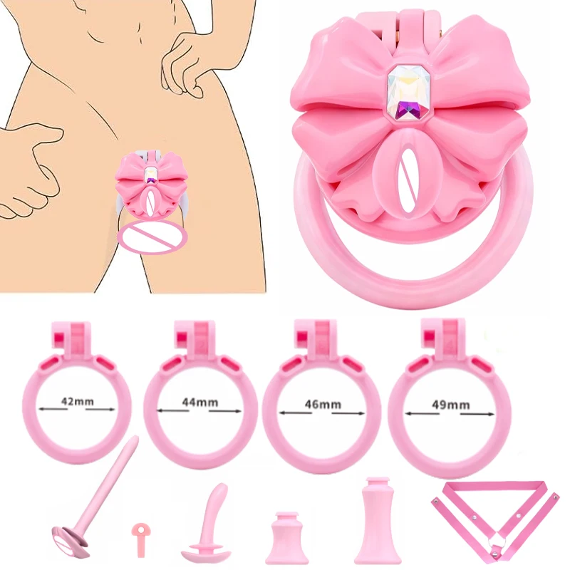 Pink Bow Flat Chastity Cage - Image 2