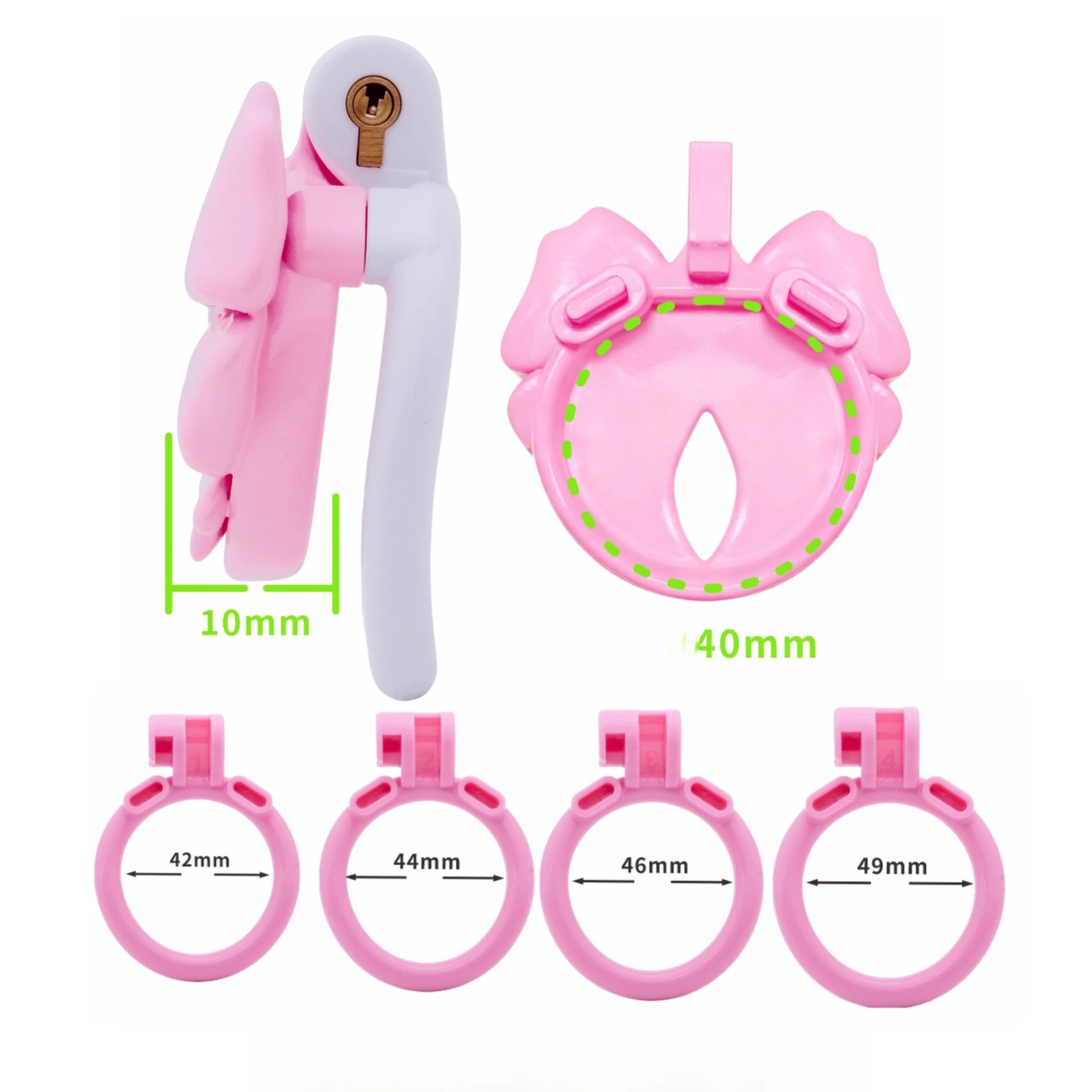 Pink Bow Flat Chastity Cage - Image 5