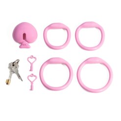 Sissy CB Chastity Cage - Pink a Set