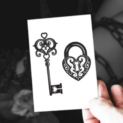 Chastity Lock and Key Tattoo
