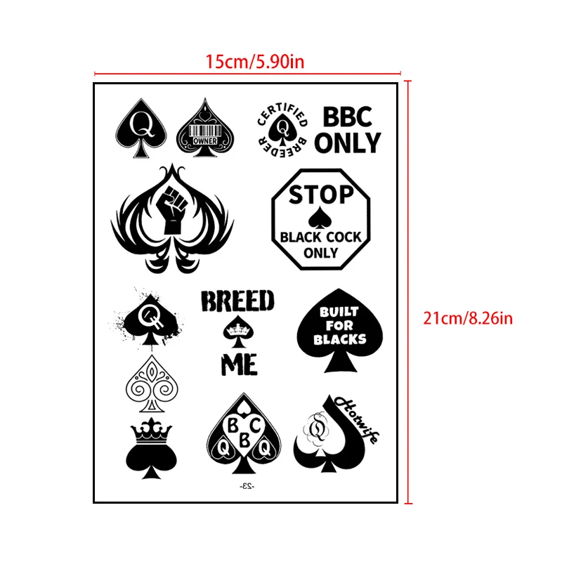 Queen of Spades Temporary Tattoos - Image 3