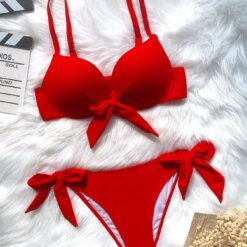 Front Bow Tie Bikini Set