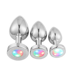 LED Light Steel Butt Plug