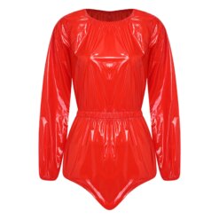Metallic Glossy Bikini Set - Red-C, XL