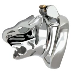Steel Leopard Chastity Cage