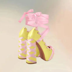 Ribbon Lace-Up Platform Heels