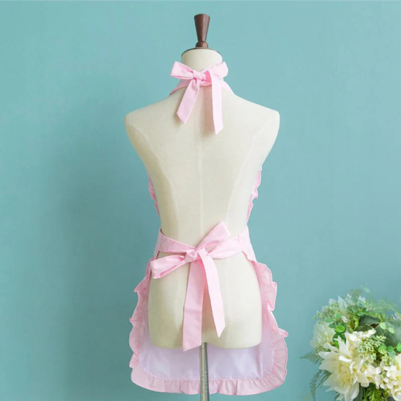 Sweetheart Pink Ruffle Apron - Image 2