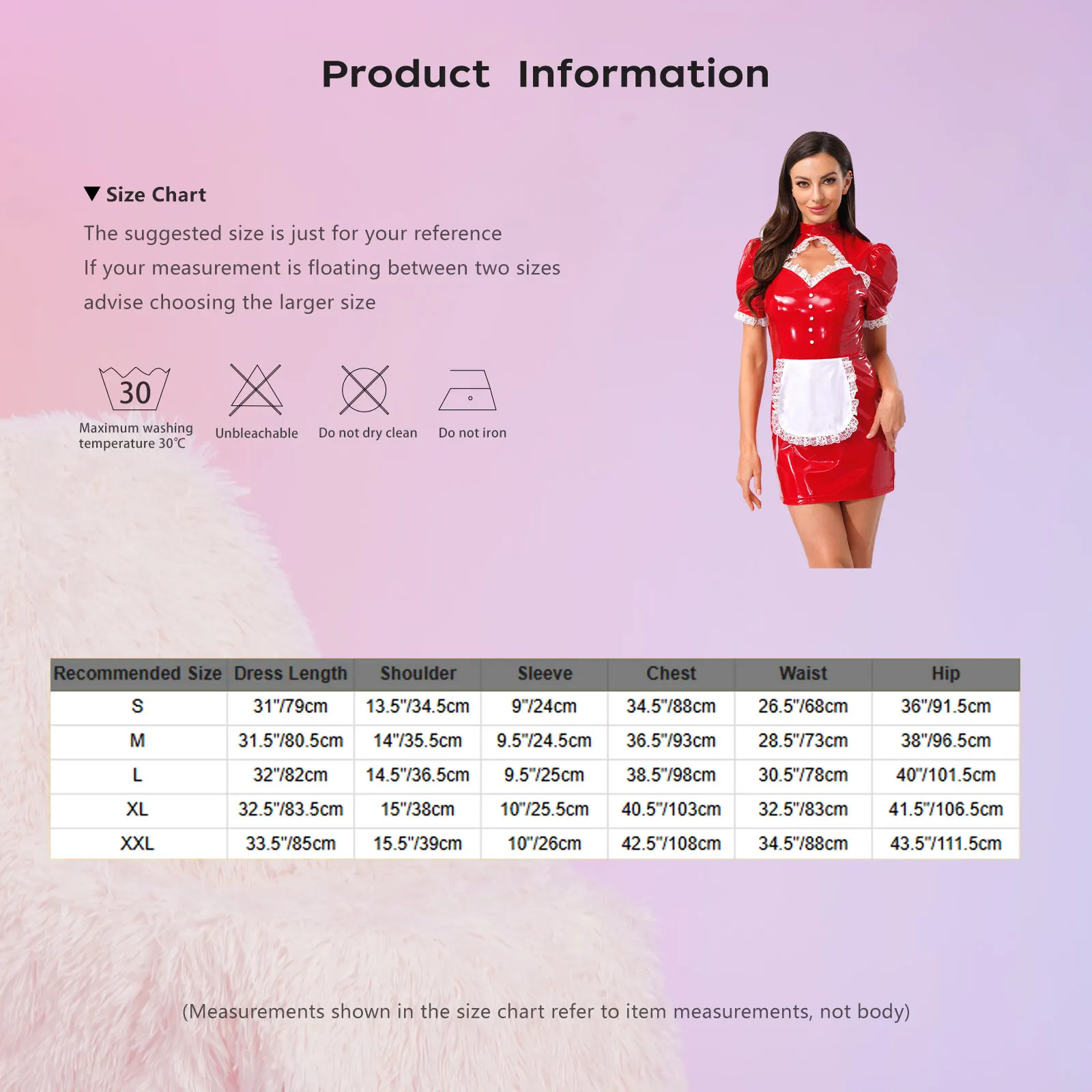 Glossy Latex Maid Costume - Image 6
